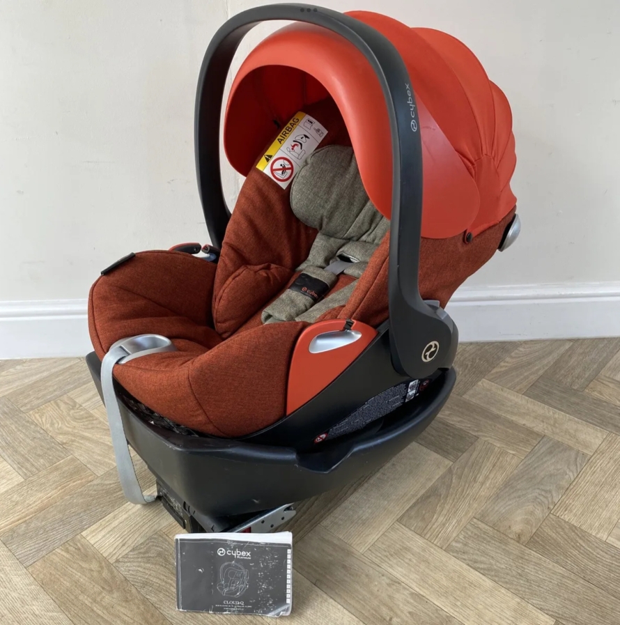 PRELOVED Cybex Aton Cloud Q Lie-Flat Car Seat & Q-Fix Isofix Base