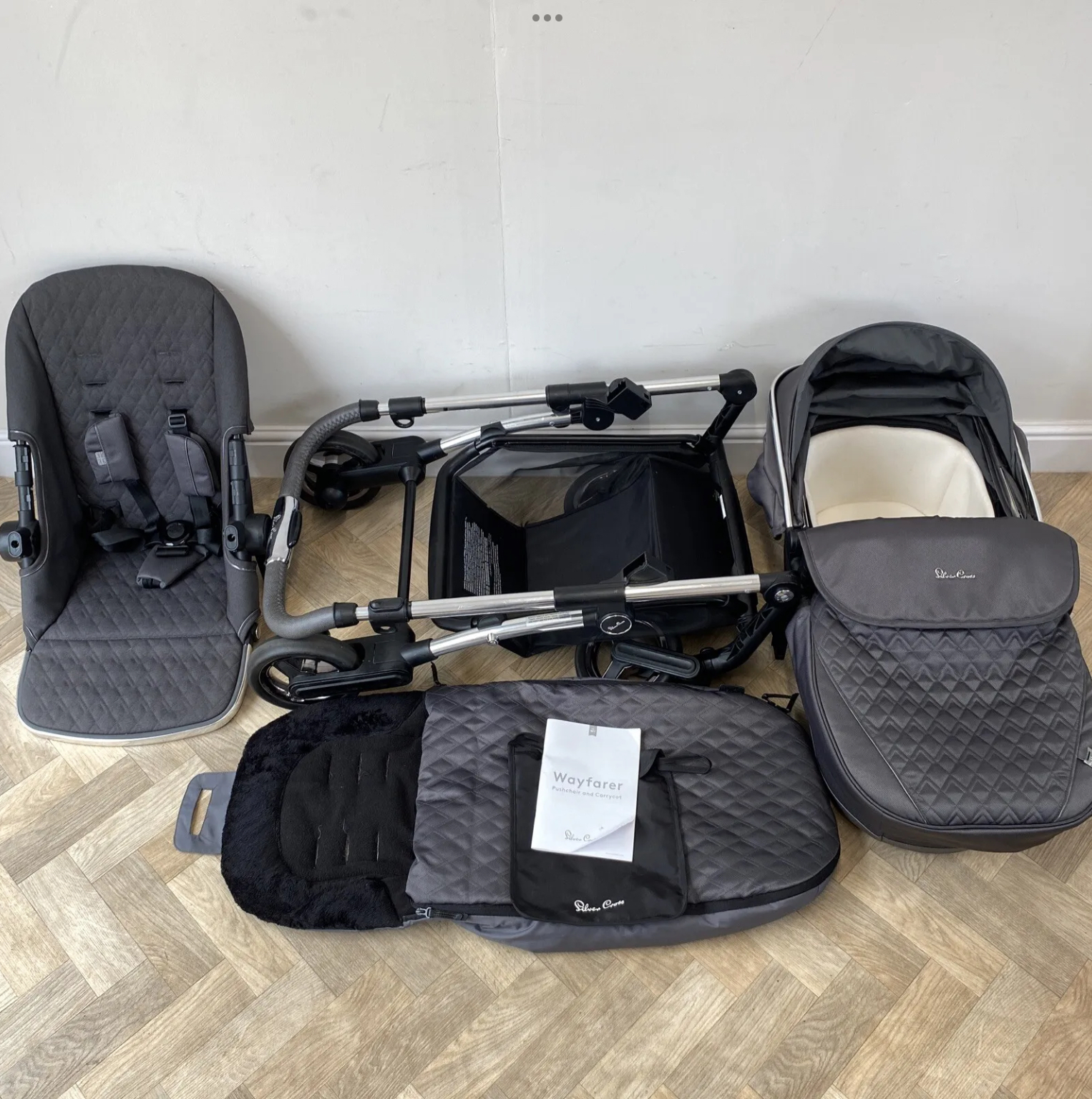 PRELOVED Silver Cross Wayfarer TRAVEL SYSTEM CLAY GREY Victoria Fiona