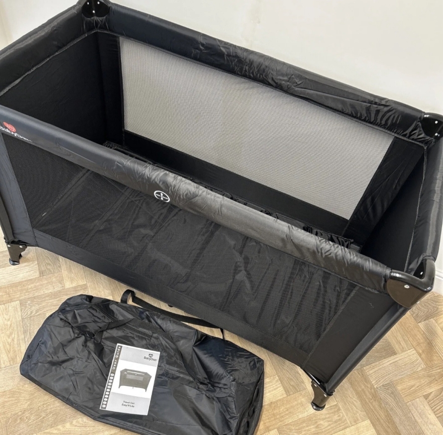 NEW BabyDan Easy‘N’Lite Travel Cot Black 120x60cm - Image 2