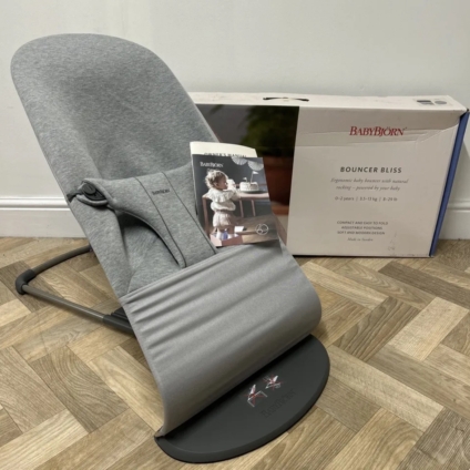 PRELOVED Baby Björn Ergonomic Bouncer Bliss - Light Grey - 3D Jersey RRP£210