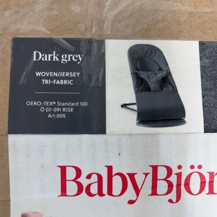 NEW Baby Björn Ergonomic Bouncer Balance Soft - Woven Dark Grey Cotton RRP£185