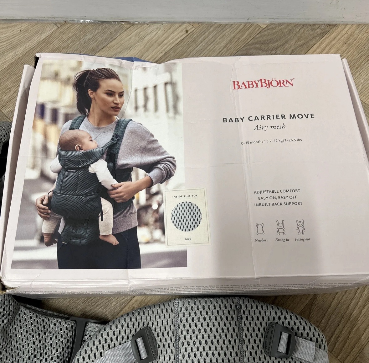 NEW Baby Björn Baby Carrier Move Airy Mesh 015months GREY RRP£145