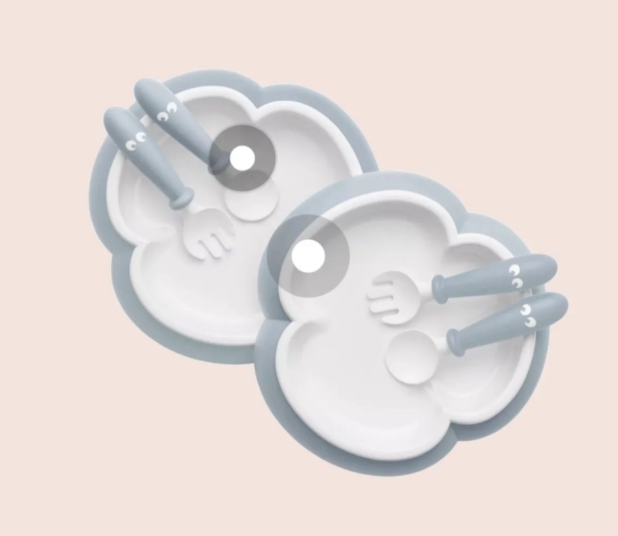 NEW Baby Bjorn Babyjbjörn Plate, Spoon & Fork Set X2 Powder Blue - Image 3