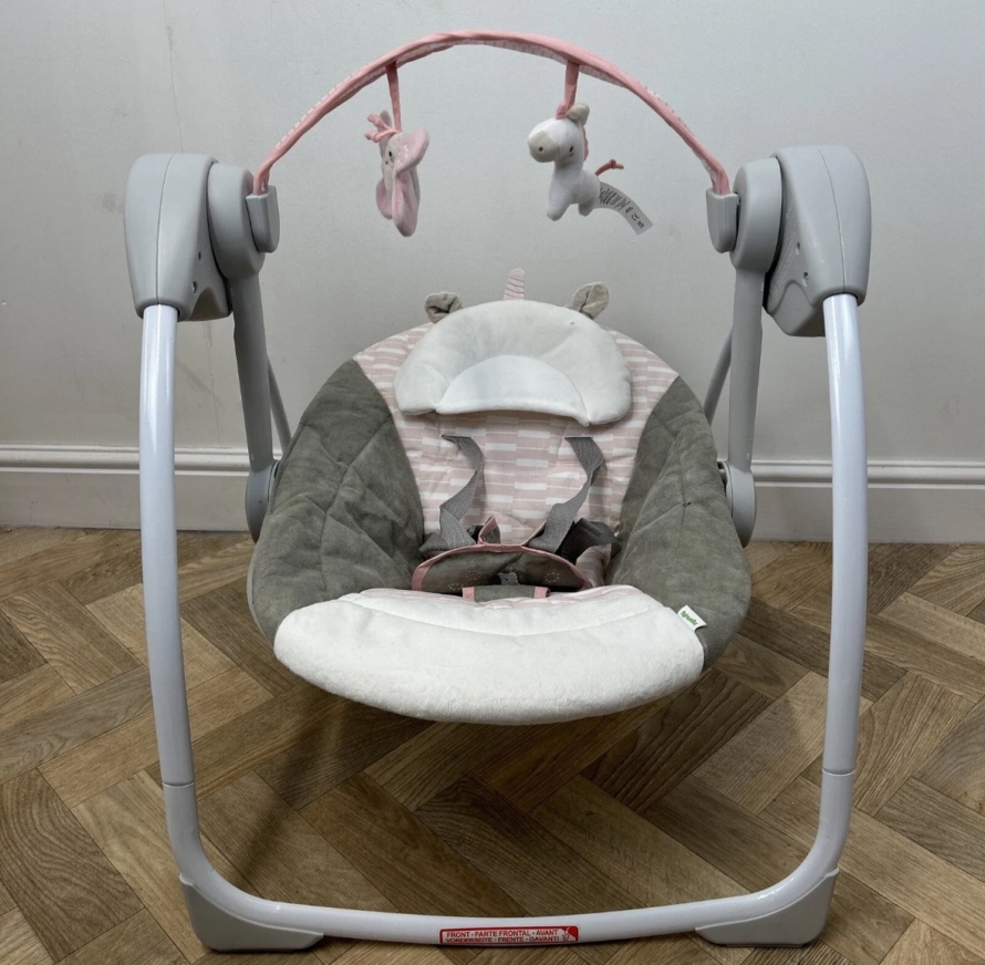 PRELOVED Ingenuity Comfort 2 Go Portable Flora Swing Bouncer RRP 65 Victoria Fiona