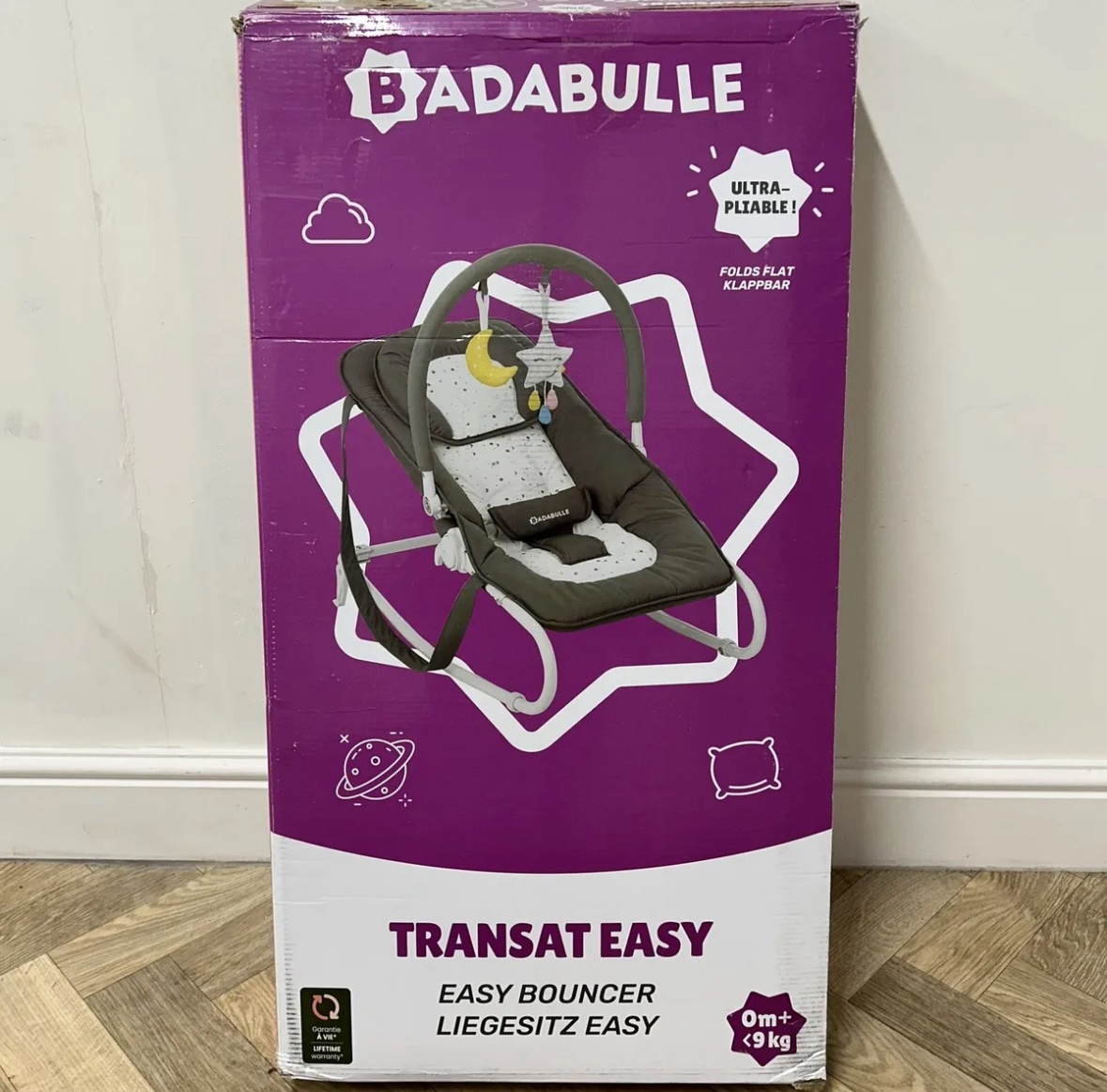 NEW Badabulle Transat Easy Baby Bouncer Baby Rocker RRP £50 Victoria