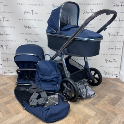 PRELOVED Babystyle Oyster 3 Pushchair & Carrycot - Midnight Blue 💙