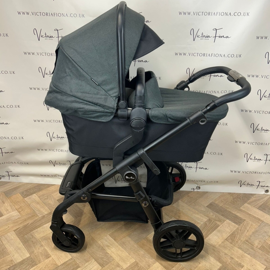 PRELOVED Silver Cross Coast Pushchair & Carrycot - FLINT GREY - Image 5