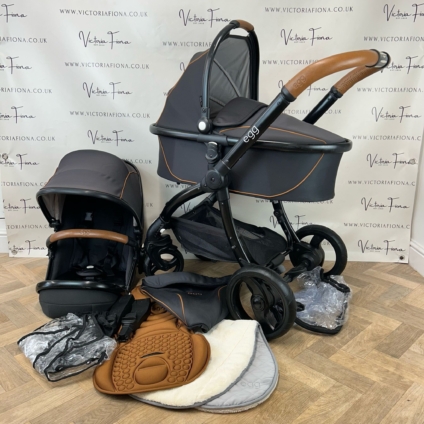 PRELOVED Egg Pushchair Pram Travel System - Espresso Black & Tan 🖤🤎