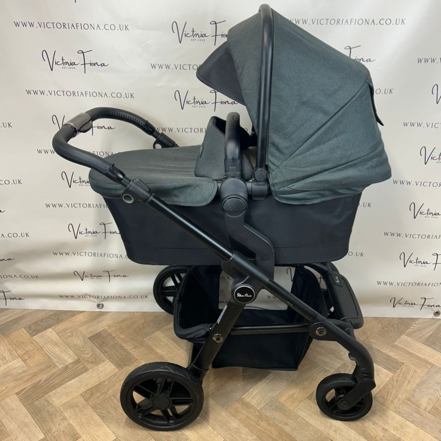 PRELOVED Silver Cross Coast Pushchair & Carrycot - FLINT GREY - Image 4