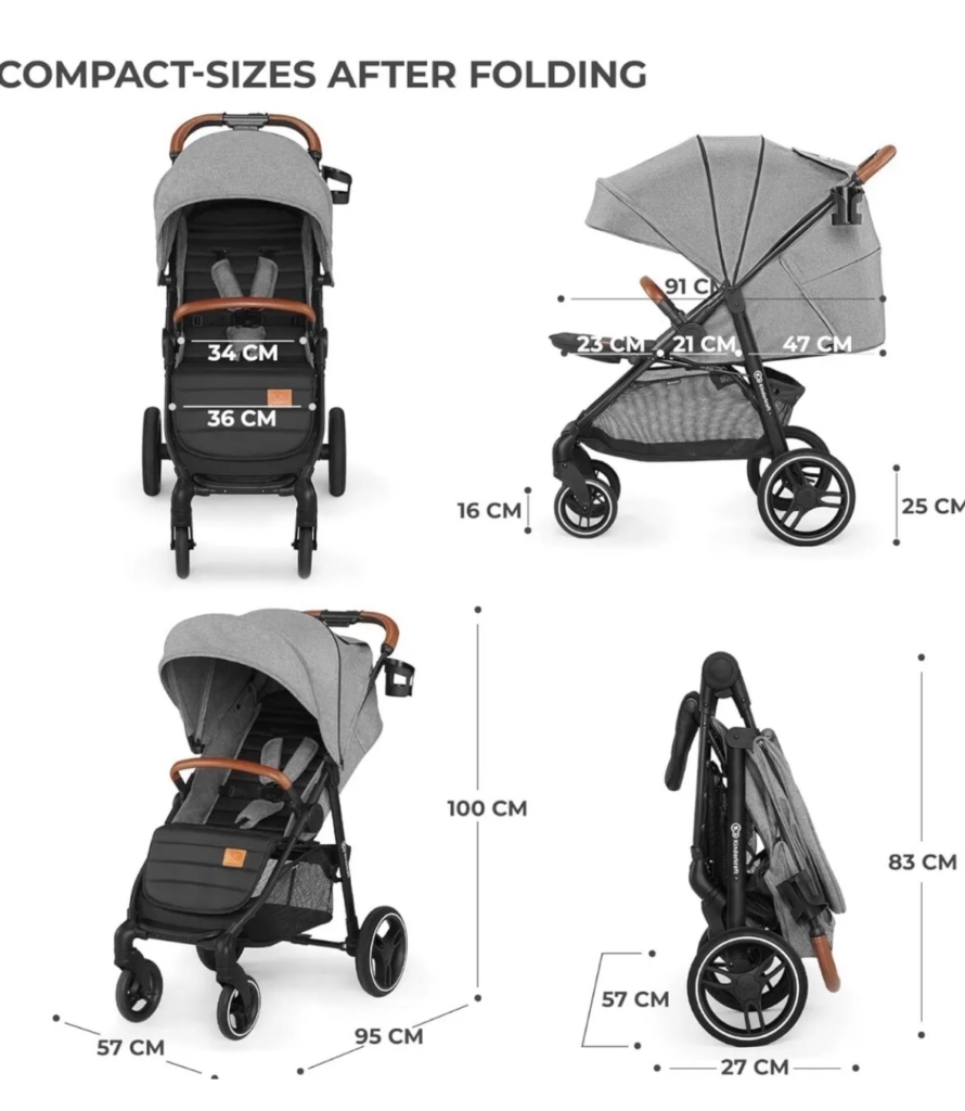 NEW Kinderkraft Grande Plus Stroller Grey RRP £180 Birth-22kg - Image 2