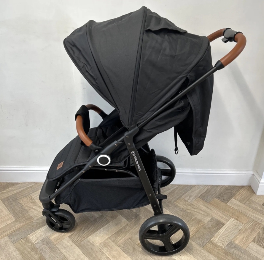 PRELOVED Kinderkraft Grande Plus Stroller Black RRP £180 Birth-22kg