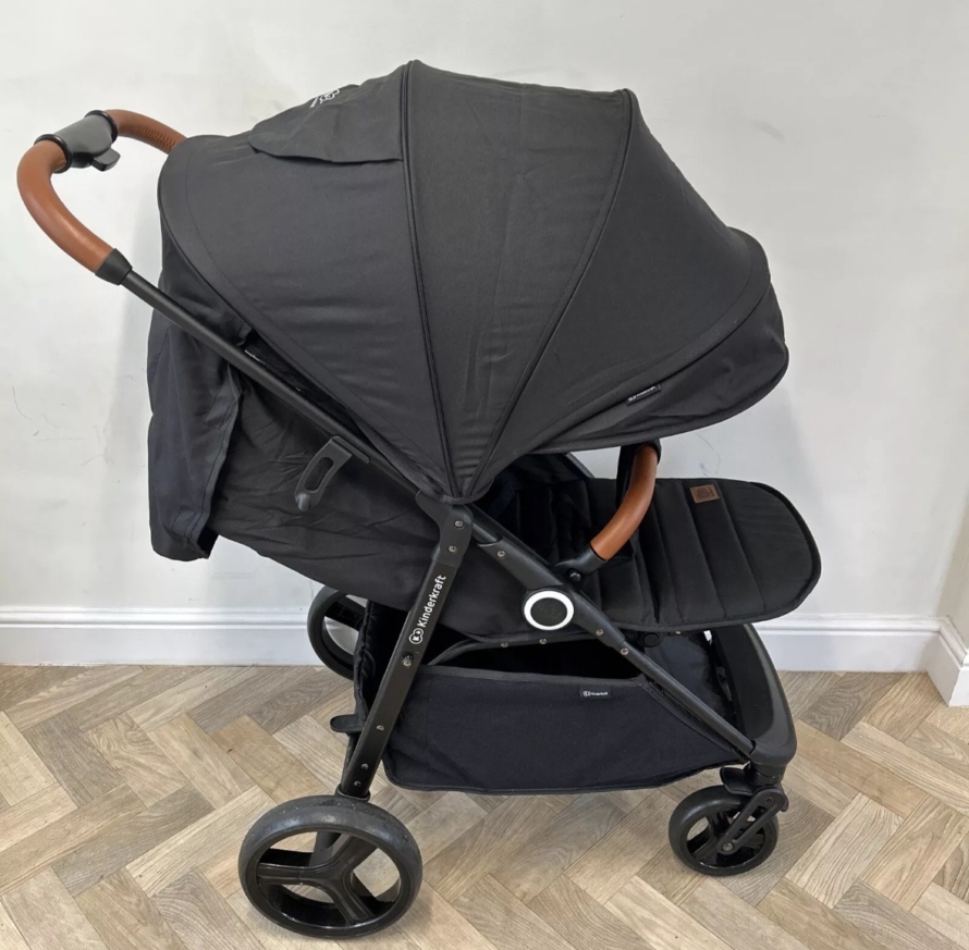 PRELOVED Kinderkraft Grande Plus Stroller Black RRP £180 Birth-22kg - Image 4