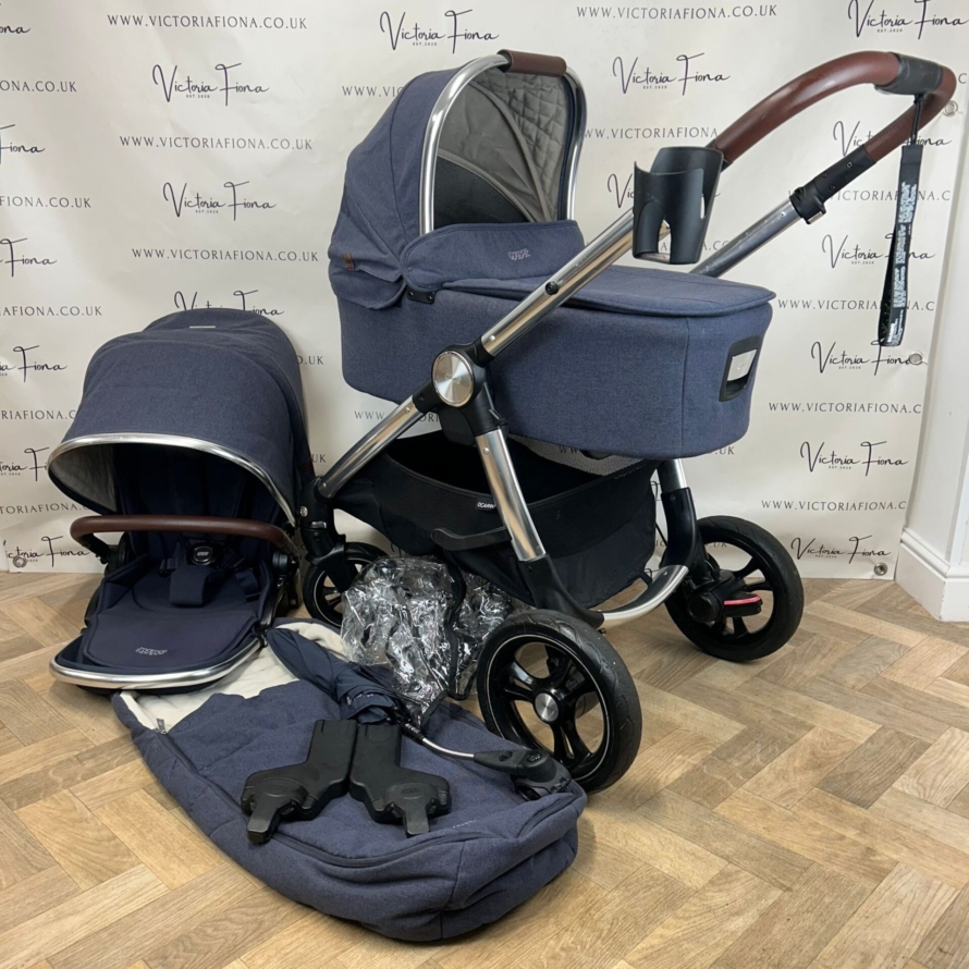 PRELOVED Mamas And Papas Ocarro Pushchair & Carrycot - Navy Wash