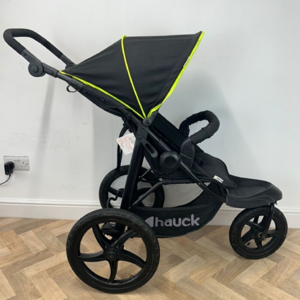 PRELOVED Hauck Runner All Terrain Pushchair Black and Neon RRP £220