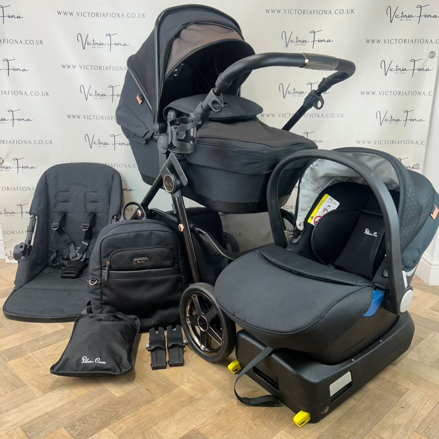PRELOVED Silver Cross Pioneer Pushchair (TRAVEL SYSTEM) - Special Edition Eclipse