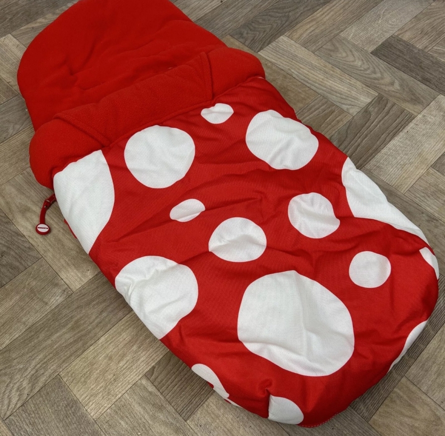 NEW Cosatto Universal Stroller Pushchair Footmuff - Red & White Spot