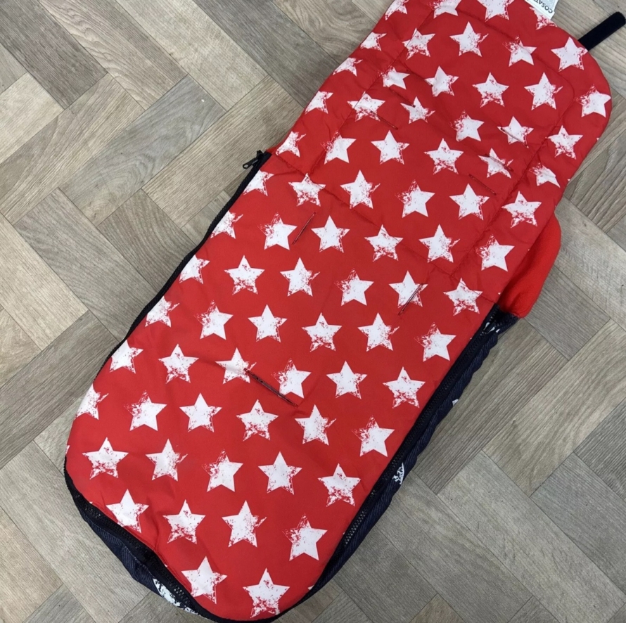 NEW Cosatto Universal Stroller Pushchair Footmuff - Hipster Grey, White & Red Star - Image 3