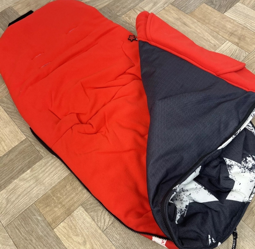 NEW Cosatto Universal Stroller Pushchair Footmuff - Hipster Grey, White & Red Star - Image 2