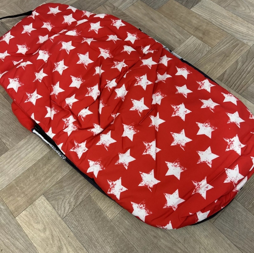NEW Cosatto Universal Stroller Pushchair Footmuff - Hipster Grey, White & Red Star - Image 3