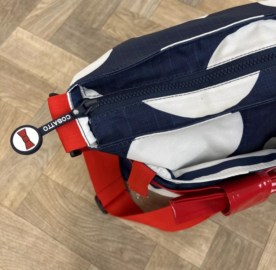 NEW Cosatto Changing Bag - Oh La La Blue & White Spot With Red Bow ❤️ - Image 2
