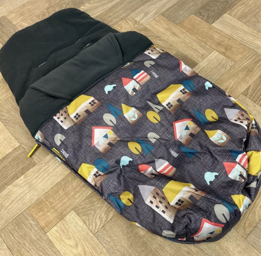 NEW Cosatto Universal Stroller Pushchair Footmuff - Hygge Houses - Pastel Grey Print