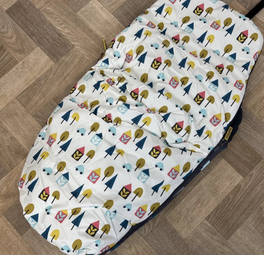NEW Cosatto Universal Stroller Pushchair Footmuff - Hygge Houses - Pastel Grey Print - Image 4