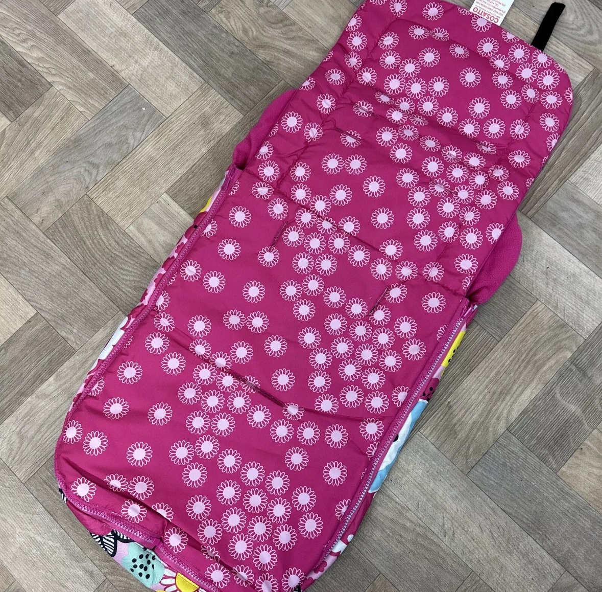 Pink stroller with footmuff clearance