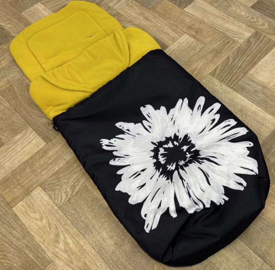 NEW Cosatto Universal Stroller Pushchair Footmuff - Sunburst - Ochre & Black Floral