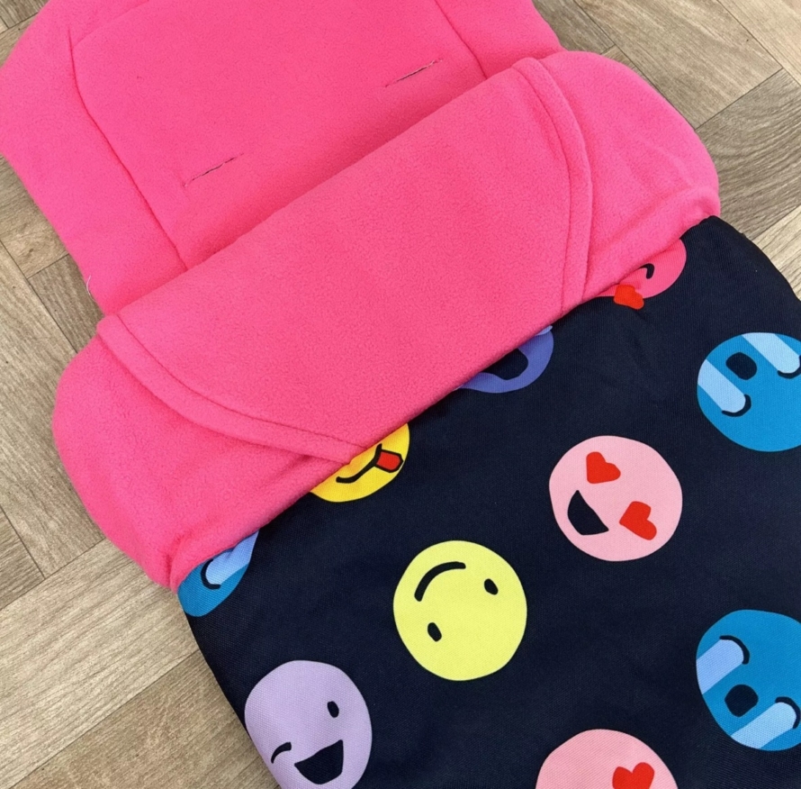 NEW Cosatto Universal Stroller Pushchair Footmuff - Black Emoji Print 😃😍 - Image 2
