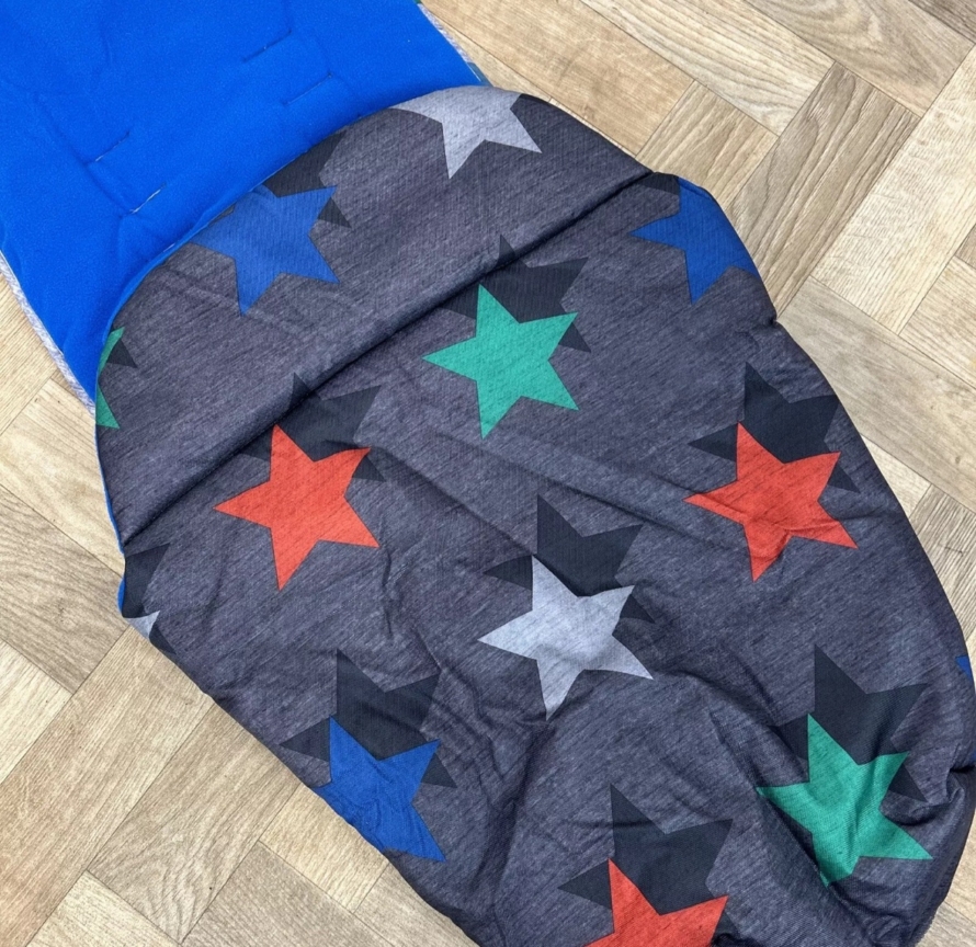 NEW Cosatto Universal Stroller Pushchair Footmuff - Megastar - Blue & Charcoal Star - Image 2