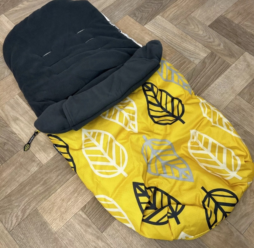NEW Cosatto Universal Stroller Pushchair Footmuff - Oaker - Ochre & Charcoal Print🍃