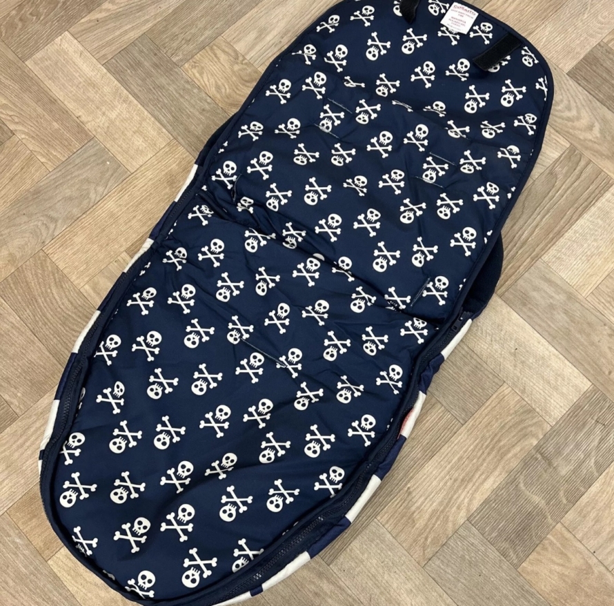 NEW Cosatto Universal Stroller Pushchair Footmuff - Blue Sailor Stripe With Skull 💀 - Image 3