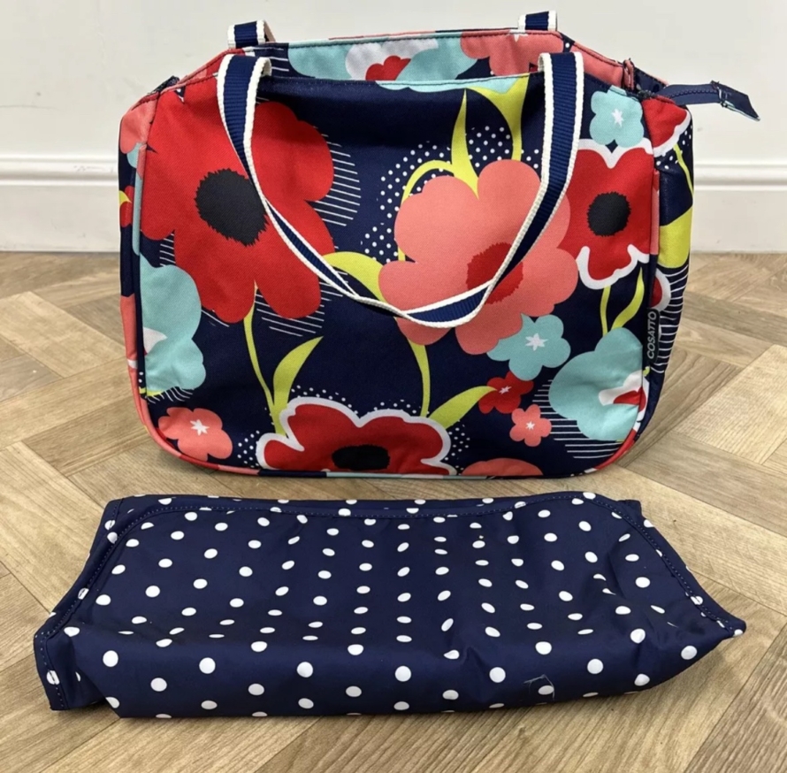 NEW Cosatto Deluxe Changing Bag With Mat - Proper Poppy 🌺