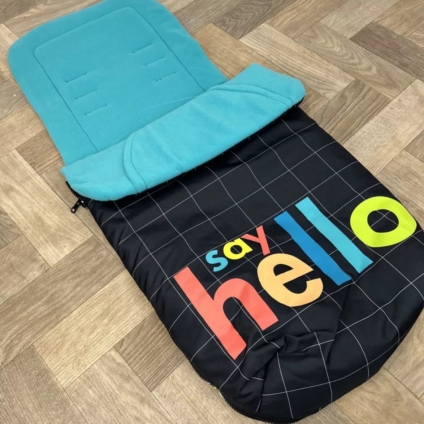 NEW Cosatto Universal Stroller Pushchair Footmuff - Say Hello 👋🏻 Black Check