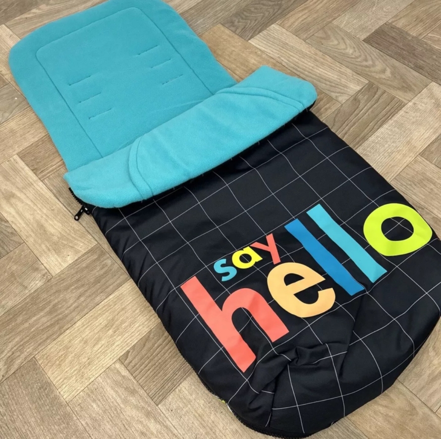 NEW Cosatto Universal Stroller Pushchair Footmuff - Say Hello 👋🏻 Black Check