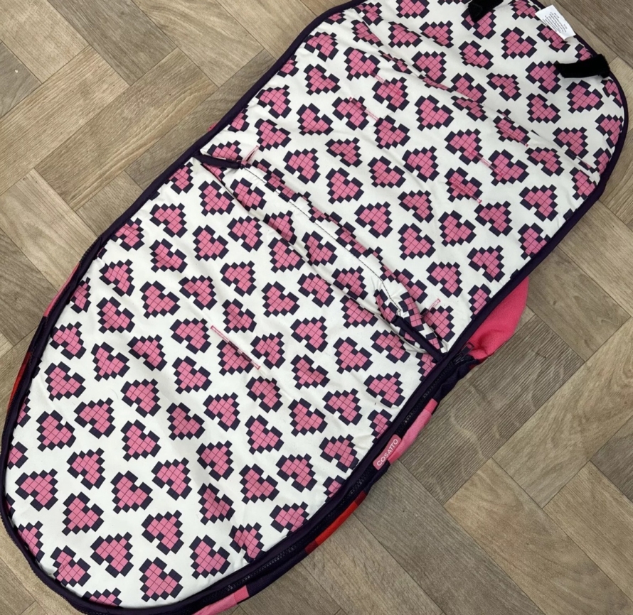 NEW Cosatto Universal Stroller Pushchair Footmuff - Purple & Pink Pixel Heart ❤️ - Image 3