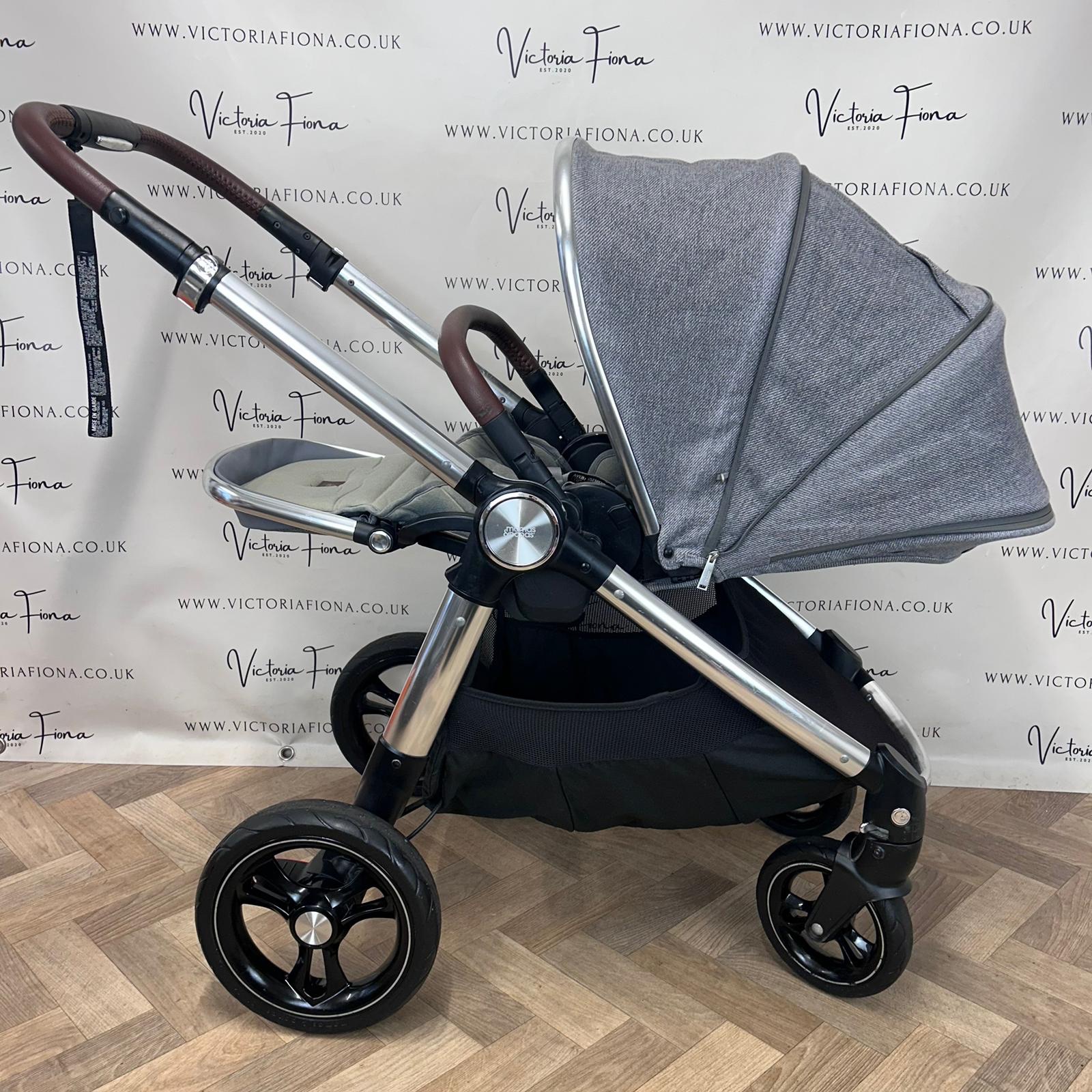 PRELOVED Mamas & Papas Ocarro Pushchair & Carrycot Travel System - Grey Twill 🩶 - Image 8