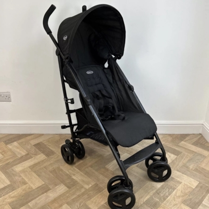 NEW Graco Ezlite Lightweight Stroller Pushchair Black Birth-15kg RRP £50