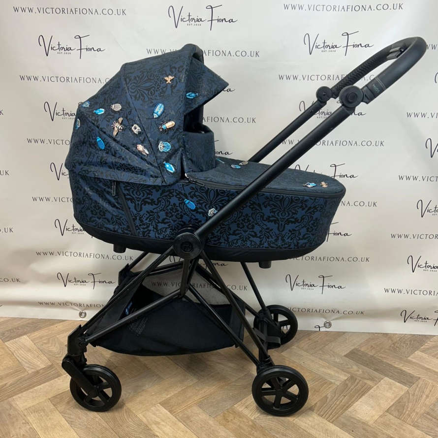 PRELOVED Cybex Mios Pushchair & Carrycot - Black Chassis with Grey Seat & Jewels of Nature Carrycot 🪲 - Image 2