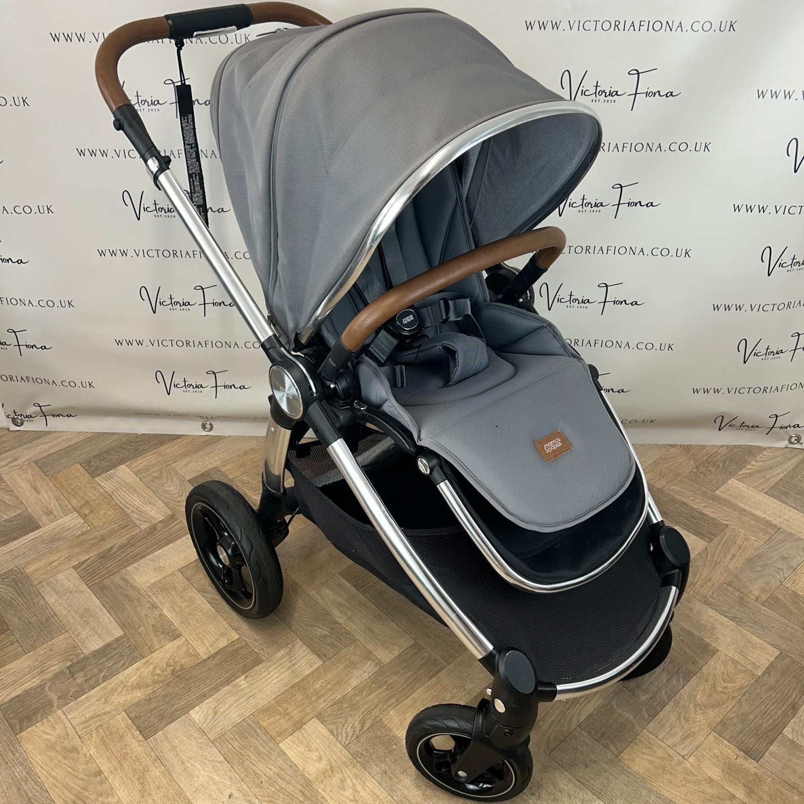 PRELOVED Mamas Papas Ocarro Carrycot Pushchair with Maxi Cosi Car Seat Fossil Grey Victoria Fiona