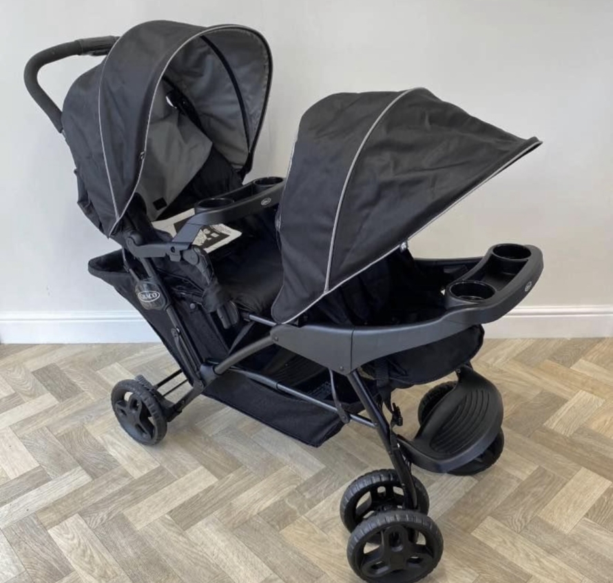 NEW Graco Stadium Duo Tandem Double Stroller Pushchair - Black RRP£200