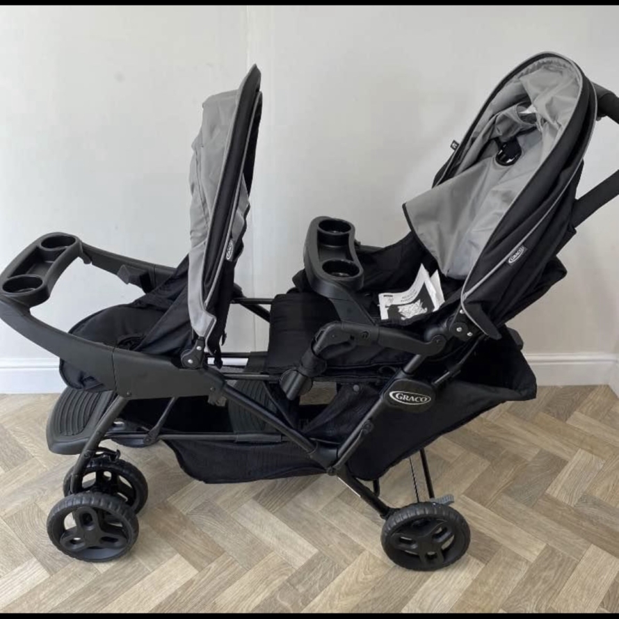 NEW Graco Stadium Duo Tandem Double Stroller Pushchair - Black RRP£200 - Image 5