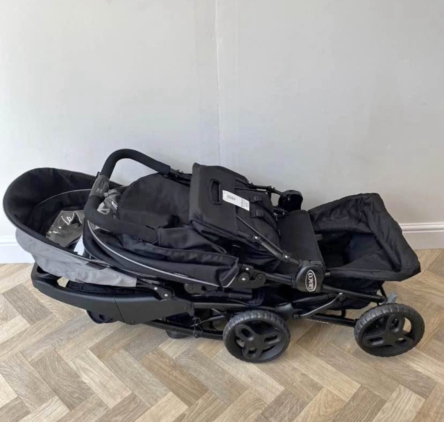 NEW Graco Stadium Duo Tandem Double Stroller Pushchair - Black RRP£200 - Image 6