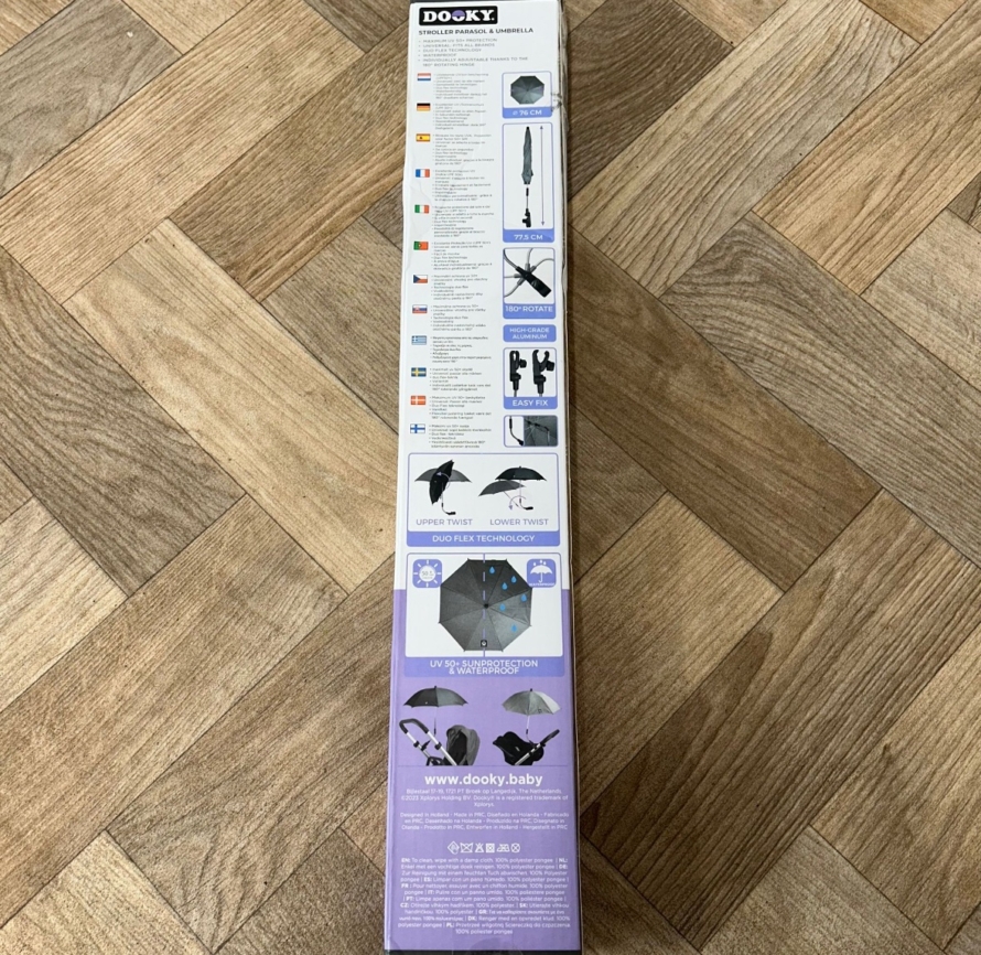 NEW Dooky Stroller Parasol Umbrella - Grey - Image 4