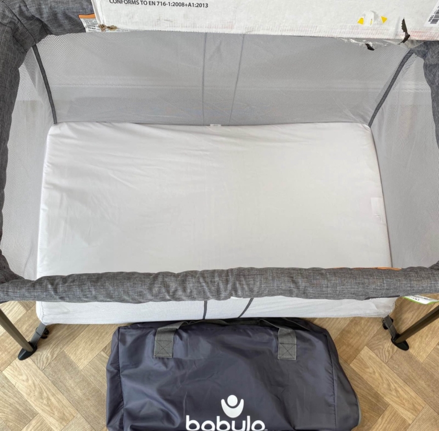 PRELOVED Babylo Liteway Lightweight Travel Cot - Grey Mélange - Image 2
