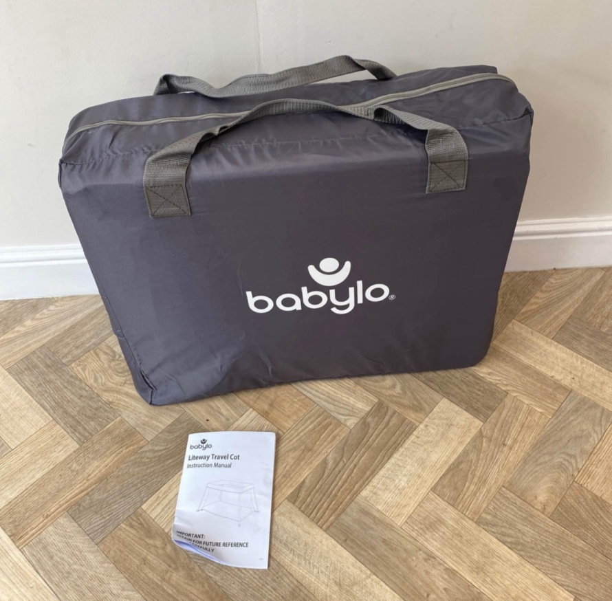PRELOVED Babylo Liteway Lightweight Travel Cot - Grey Mélange - Image 3