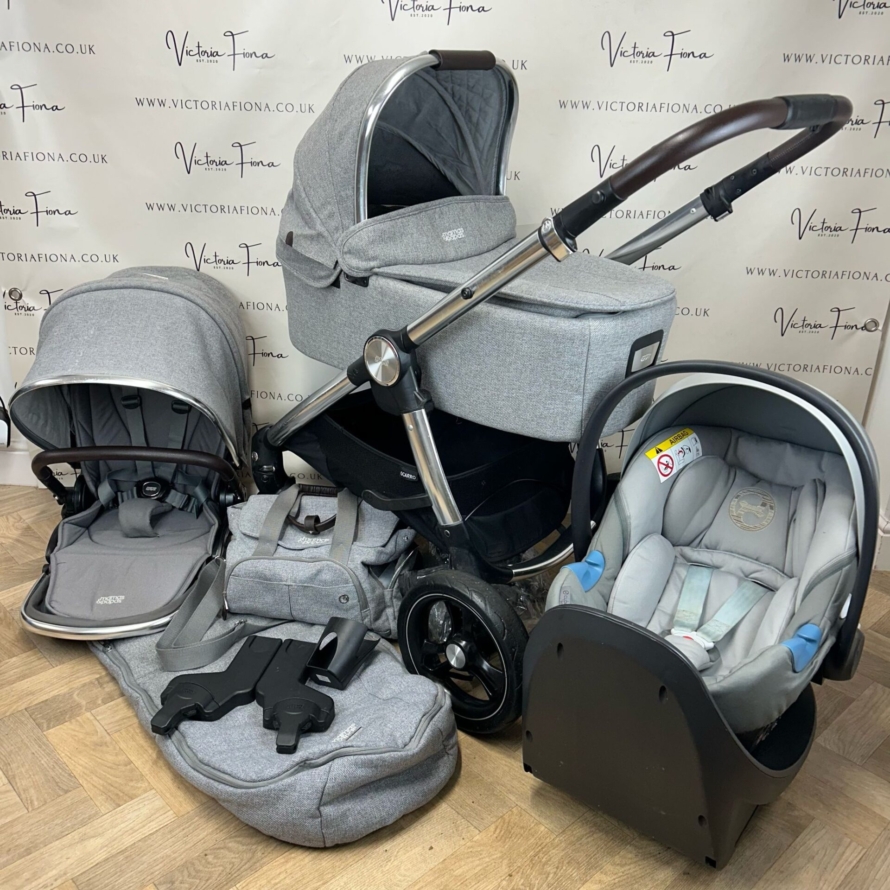 PRELOVED Mamas & Papas Ocarro Travel System Pushchair & Carrycot Woven Grey 🩶