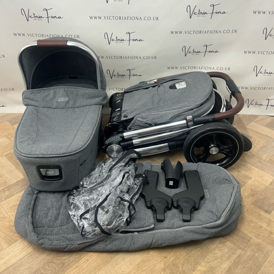 PRELOVED Mamas & Papas Ocarro Travel System Pushchair & Carrycot Grey Mist - Image 8