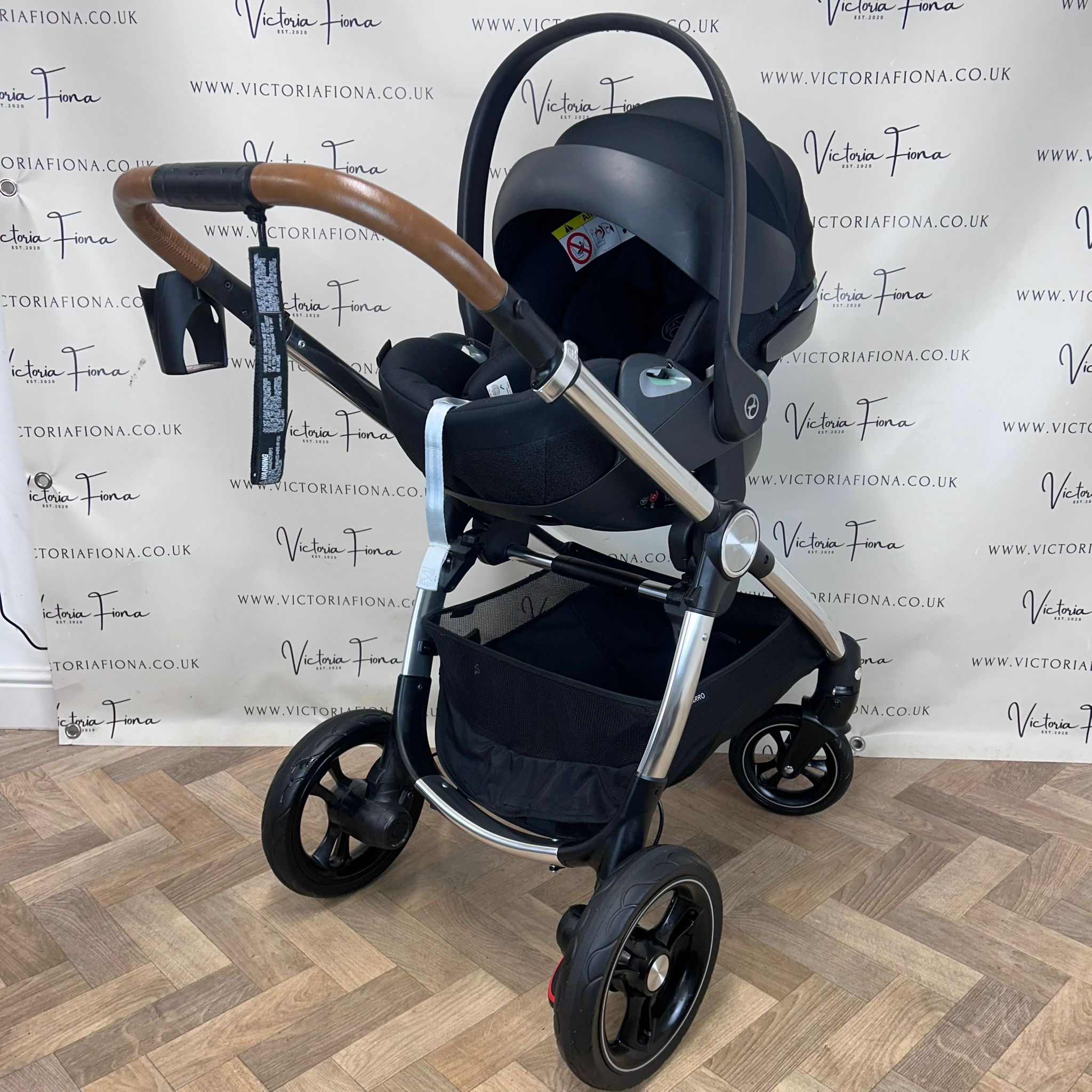 PRELOVED Mamas & Papas Ocarro Carrycot & Pushchair with Cybex 360 Spin Car Seat & Isofix - Fossil Grey - Image 8