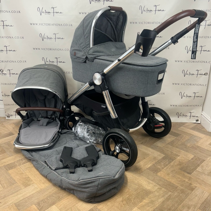 PRELOVED Mamas & Papas Ocarro Travel System Pushchair & Carrycot Grey Mist